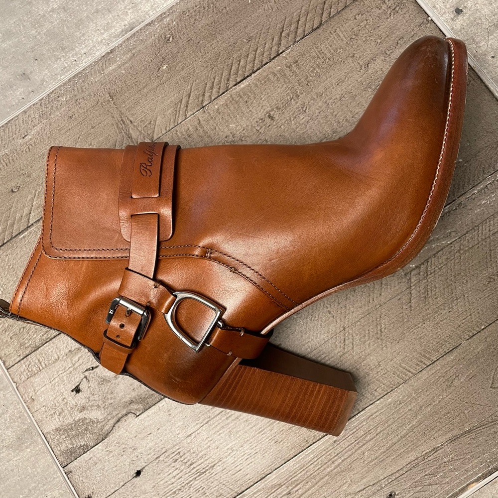 Ralph Lauren Women's Brown Leather Ankle Boots